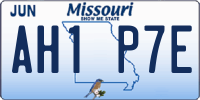 MO license plate AH1P7E