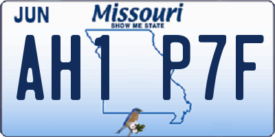 MO license plate AH1P7F