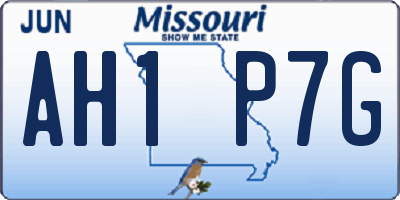 MO license plate AH1P7G