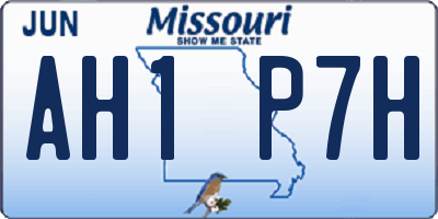 MO license plate AH1P7H