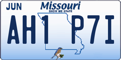 MO license plate AH1P7I