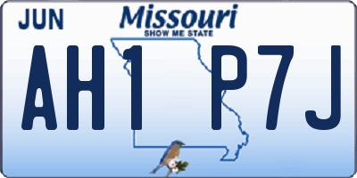 MO license plate AH1P7J