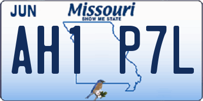 MO license plate AH1P7L