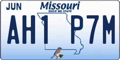 MO license plate AH1P7M