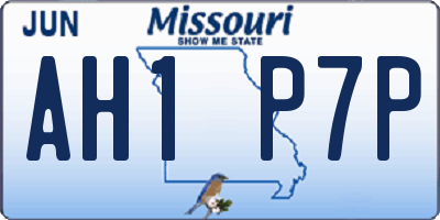 MO license plate AH1P7P