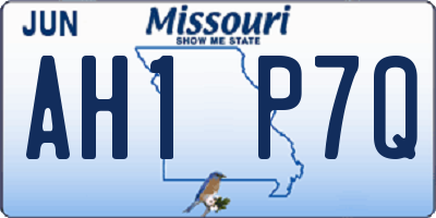 MO license plate AH1P7Q