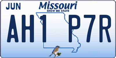 MO license plate AH1P7R