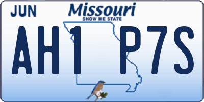 MO license plate AH1P7S