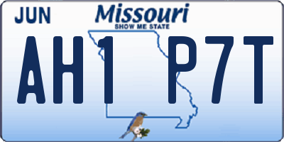 MO license plate AH1P7T