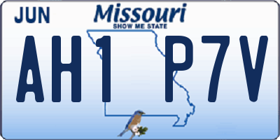 MO license plate AH1P7V