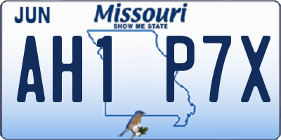 MO license plate AH1P7X