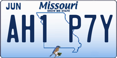 MO license plate AH1P7Y