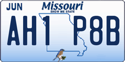 MO license plate AH1P8B