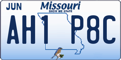 MO license plate AH1P8C