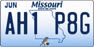 MO license plate AH1P8G