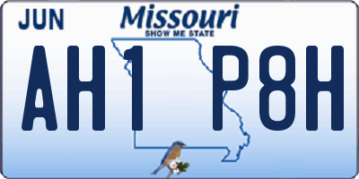 MO license plate AH1P8H