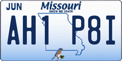 MO license plate AH1P8I