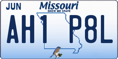 MO license plate AH1P8L