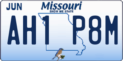 MO license plate AH1P8M