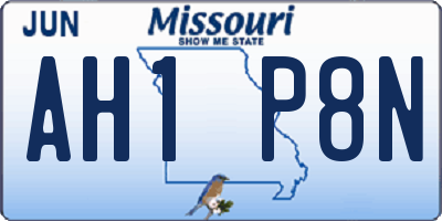 MO license plate AH1P8N