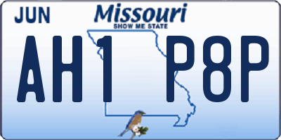 MO license plate AH1P8P