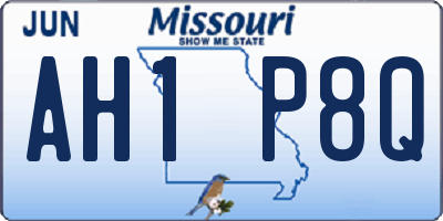 MO license plate AH1P8Q