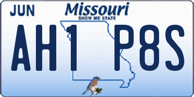 MO license plate AH1P8S