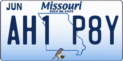 MO license plate AH1P8Y