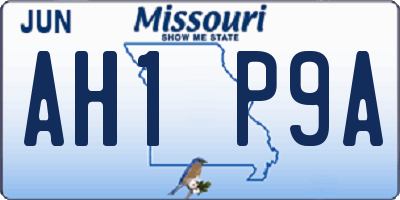 MO license plate AH1P9A