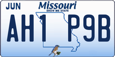 MO license plate AH1P9B