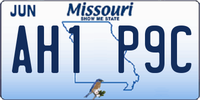 MO license plate AH1P9C