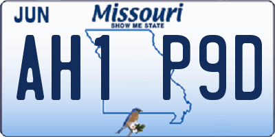 MO license plate AH1P9D