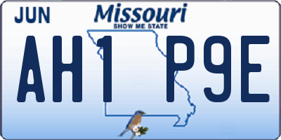 MO license plate AH1P9E