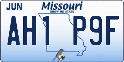 MO license plate AH1P9F