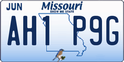 MO license plate AH1P9G