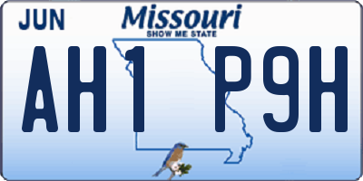 MO license plate AH1P9H