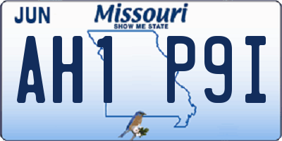 MO license plate AH1P9I