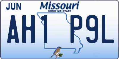 MO license plate AH1P9L