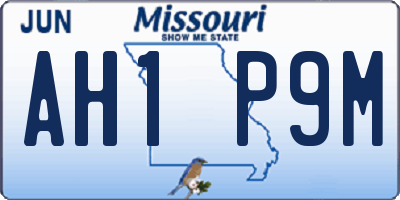 MO license plate AH1P9M