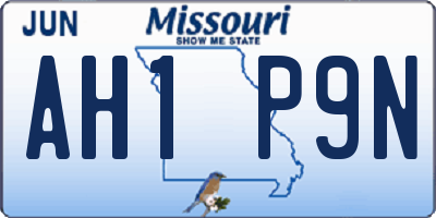 MO license plate AH1P9N