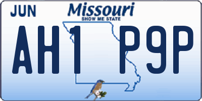 MO license plate AH1P9P