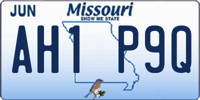 MO license plate AH1P9Q