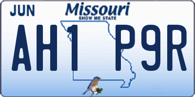 MO license plate AH1P9R