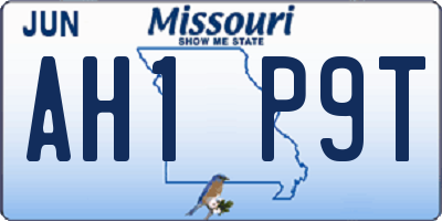 MO license plate AH1P9T