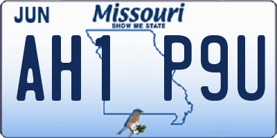 MO license plate AH1P9U