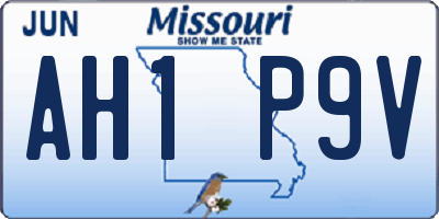 MO license plate AH1P9V