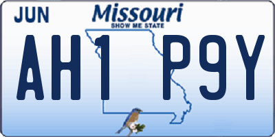 MO license plate AH1P9Y