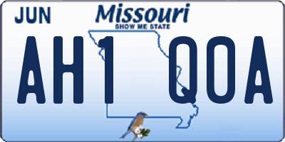 MO license plate AH1Q0A