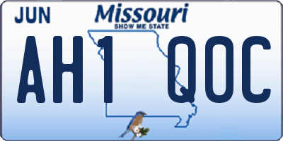 MO license plate AH1Q0C