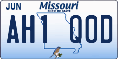 MO license plate AH1Q0D